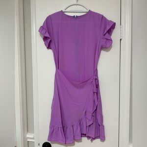 Purple wrap dress